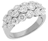 WIDE 2.04CT DIAMOND 14KT WHITE GOLD 3 ROW ROUND SHARED PRONG SEMI ETERNITY RING