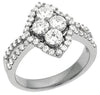 ESTATE WIDE 1.30CT DIAMOND 14KT WHITE GOLD 3D DIAGONAL SQUARE FLOWER FUN RNG