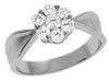 ESTATE .70CT DIAMOND 14KT WHITE GOLD 3D CLASSIC ROUND LOWER INVISIBLE FUN RNG