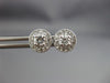 ESTATE .49CT DIAMOND 14KT WHITE GOLD 3D CLASSIC HALO SOLITAIRE STUD EARRINGS
