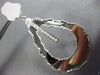 ESTATE LARGE .35CT DIAMOND 14KT WHITE GOLD TEAR DROP HAMMERED HANGING EARRINGS