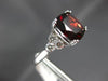 ESTATE LARGE 5.05CT DIAMOND & AAA GARNET 14KT WHITE GOLD SQUARE ENGAGEMENT RING