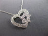 ESTATE .28CT DIAMOND 18KT WHITE GOLD 3D CLASSIC OPEN HEART STAR FLOATING PENDANT