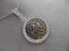 ESTATE .40CT DIAMOND 14KT WHITE GOLD 3D ROUND SHEMA ISRAEL PENDANT & CHAIN 24102