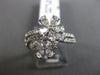 ESTATE WIDE 1.06CT DIAMOND 18K WHITE GOLD MULTI FLOWER WEDDING ANNIVERSARY RING