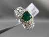 ANTIQUE 1.99CT DIAMOND & AAA EMERALD 18KT TWO TONE GOLD HALO ENGAGEMENT RING