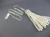 ESTATE EXTRA LARGE 1.27CT DIAMOND & AAA PEARL 18KT WHITE GOLD 3D TASSLE NECKLACE