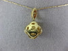 ESTATE .50CT DIAMOND 14K YELLOW GOLD 3D FOUR LEAF CLOVER FLOWER FLOATING PENDANT