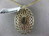 ESTATE LARGE 1.0CT DIAMOND 14K YELLOW & ROSE GOLD 3D OVAL HALO FILIGREE PENDANT