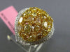 ESTATE MASSIVE 4.40CT INTENSE FANCY YELLOW DIAMOND 18KT GOLD 3D DOUBLE HALO RING