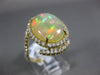 ESTATE LARGE 4.64CT DIAMOND & AAA OPAL 14KT YELLOW GOLD 3D OVAL HALO SNAKE RING