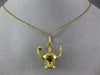 ANTIQUE 18KT YELLOW GOLD 3D CLASSIC GENIE LAMP FILIGREE FLOATING PENDANT #21865