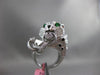 ESTATE MASSIVE 2.58CT DIAMOND & EMERALD 18KT WHITE GOLD 3D FIERCE TIGER FUN RING