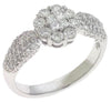 .89CT DIAMOND 14KT WHITE GOLD CLASSIC ROUND & PRINCESS INVISIBLE FLOWER FUN RING