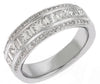 WIDE 1.16CT DIAMOND 14KT WHITE GOLD ROUND BAGUETTE & PRINCESS ANNIVERSARY RING