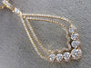 ESTATE LARGE .75CT DIAMOND 18K ROSE GOLD 3D DOUBLE TEAR DROP 7 STONE FUN PENDANT