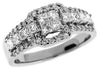 .92CT DIAMOND 14K WHITE GOLD ROUND & PRINCESS INVISIBLE SQUARE HALO PROMISE RING