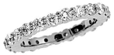 1.66CT DIAMOND 14KT WHITE GOLD 3D CLASSIC SHARE PRONG ETERNITY ANNIVERSARY RING
