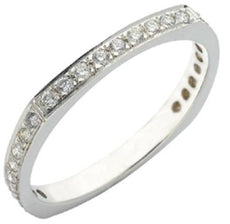 .33CT DIAMOND 14KT WHITE GOLD 3D 2MM ROUND SEMI ETERNITY SQUARE ANNIVERSARY RING