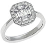 WIDE .74CT DIAMOND 14KT WHITE GOLD MULTI SHAPE INVISIBLE OCTAGON ENAGEMENT RING