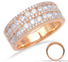 WIDE 1.25CT DIAMOND 14KT ROSE GOLD 3D MULTI ROW ROUND CHANNEL ANNIVERSARY RING