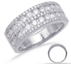 WIDE 1.25CT DIAMOND 14KT WHITE GOLD MULTI ROW CHANNEL CLASSIC ANNIVERSARY RING