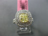 ESTATE LARGE GIA 2.04CT DIAMOND 18K TWO TONE GOLD 3D CUSHION CUT ENGAGEMENT RING