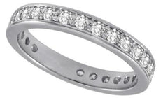 .88CT DIAMOND 14KT WHITE GOLD 3D CHANNEL & PRONG 3/4TH ETERNITY ANNIVERSARY RING