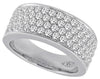 LARGE 1.22CT DIAMOND 14KT WHITE GOLD 3D MULTI ROW PAVE WEDDING ANNIVERSARY RING