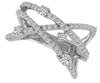 ESTATE WIDE .85CT DIAMOND 14KT WHITE GOLD 3D CRISS CROSS FUN LOVE RING