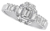 1.01CT DIAMOND 14KT WHITE GOLD 3D BAGUETTE & EMERALD CUT OCTAGON FRIENDSHIP RING