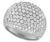 EXTRA LARGE 3.15CT DIAMOND 14KT WHITE GOLD 3D MULTI ROW PAVE ANNIVERSARY RING