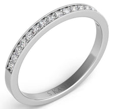 .17CT DIAMOND 14KT WHITE GOLD 3D CHANNEL & PRONG SEMI ETERNITY ANNIVERSARY RING