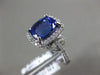 ESTATE LARGE 4.03CT DIAMOND & AAA TANZANITE 14KT WHITE GOLD HALO ENGAGEMENT RING