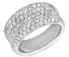 LARGE 1.91CT DIAMOND 14KT WHITE GOLD 3D MULTI ROW CLASSIC ROUND ANNIVERSARY RING