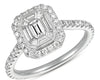 LARGE 1.01CT DIAMOND 14K WHITE GOLD MULTI SHAPE FILIGREE OCTAGON ENGAGEMENT RING