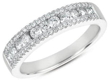 .48CT DIAMOND 14KT WHITE GOLD 3D CLASSIC 3 ROW CHANNEL WEDDING ANNIVERSARY RING