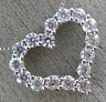 ESTATE 1.0CT DIAMOND 14KT WHITE GOLD 3D CLASSIC OPEN HEART FLOATING LOVE PENDANT