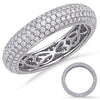ESTATE 1.36CT DIAMOND 14KT WHITE GOLD MULTI ROW PAVE ETERNITY ANNIVERSARY RING