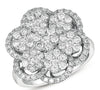 ESTATE LARGE 1.92CT DIAMOND 14KT WHITE GOLD 3D MULTI FLOWER HALO FUN RING