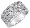 LARGE 1.37CT DIAMOND 14KT WHITE GOLD CLASSIC MULTI ROW INFINITY ANNIVERSARY RING
