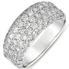 1.94CT DIAMOND 14KT WHITE GOLD 3D MULTI ROW PAVE SEMI ETERNITY ANNIVERSARY RING