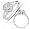 ESTATE .70CT DIAMOND 14KT WHITE GOLD 3D CLASSIC FLOWER INVISIBLE LOVE RING