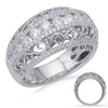 LARGE 1.19CT DIAMOND 14KT WHITE GOLD 3D FILIGREE SEMI ETRNITY ANNIVERSARY RING