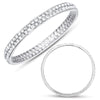 .55CT DIAMOND 14KT WHITE GOLD 3D ROUND 2 ROW PAVE ETERNITY LOVE ANNIVERSARY RING