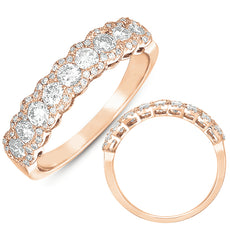 .83CT DIAMOND 14KT ROSE GOLD CLASSIC 9 STONE HALO SEMI ETERNITY ANNIVERSARY RING