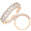 .83CT DIAMOND 14KT ROSE GOLD CLASSIC 9 STONE HALO SEMI ETERNITY ANNIVERSARY RING