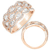 LARGE 1.45CT DIAMOND 14KT ROSE GOLD 3D CLASSIC MULTI ROW ETOILE ANNIVERSARY RING