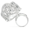 ESTATE LARGE 1.59CT DIAMOND 14KT WHITE GOLD CLASSIC MULTI SWIRL ETOILE FUN RING