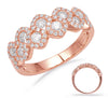WIDE .82CT DIAMOND 14KT ROSE GOLD CLASSIC MULTI SWIRL DOUBLE ROW FUN LOVE RING